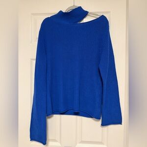 RtA Vibrant Blue Cowl Neck Sweater